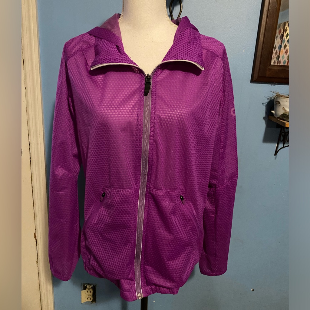 Adidas, Lightweight, Full Zip, Purple, Windbreaker
